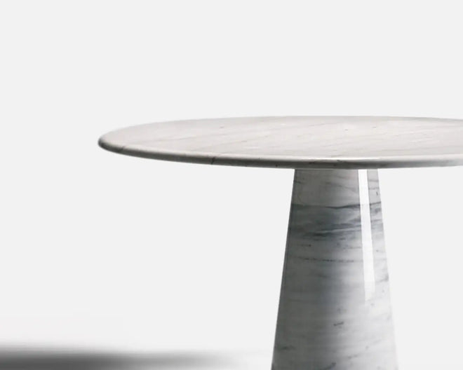 'Colonnata' Round Dining Table D130 by Giusti & Di Rosa, White Carrara Marble