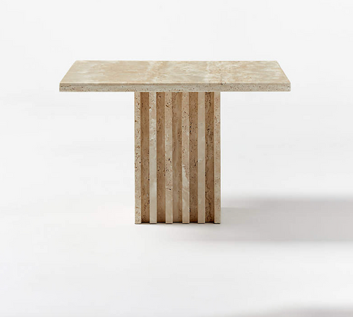 Carlotta rectangle Travertine table dining