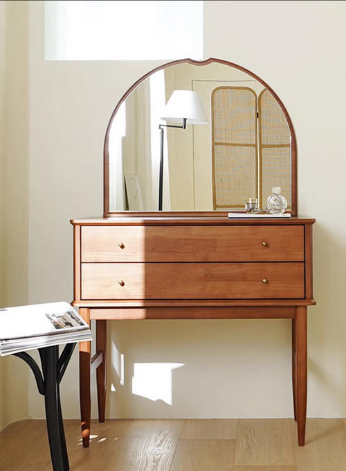 Basile retro mcm cherry wood dressing table