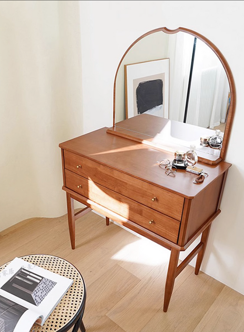 Basile retro mcm cherry wood dressing table