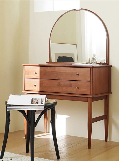 Basile retro mcm cherry wood dressing table