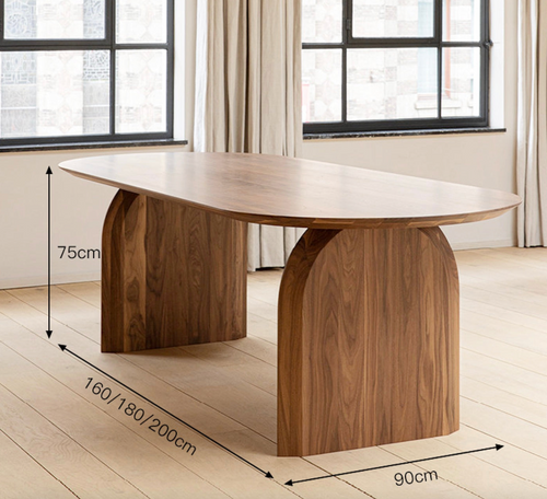 Laszlo Nordic Solid Wood Dining Table - Walnut