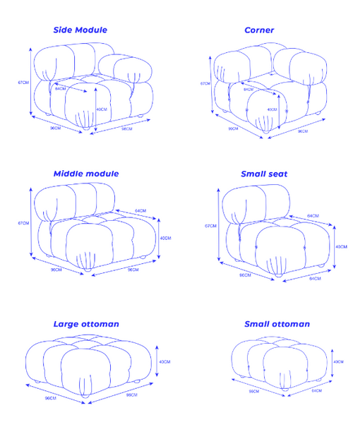 Adina 3-Seater Modular Velvet sofa