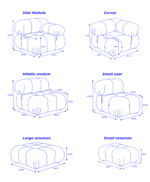 Adina 3-Seater Modular Sofa - Suede