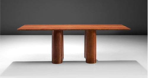 Mario Bellini Il Colonnato Table in Red Travertine for Cassina, Italy