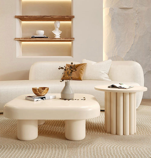 Cosima Solid Timber Coffee and Side Table set - White