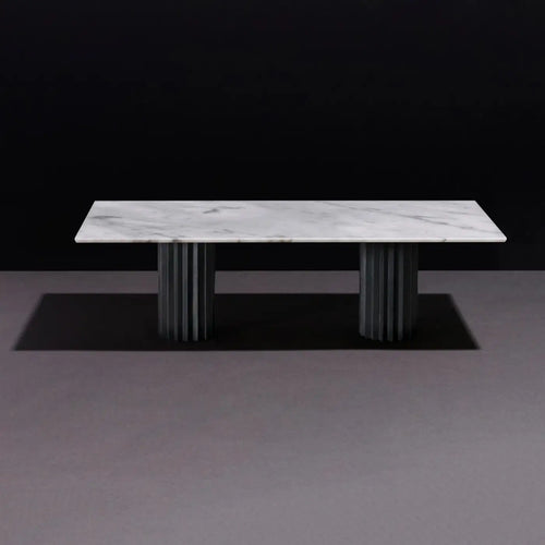 Doris White Carrara Marble Rectangular Dining Table