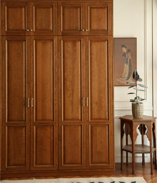 Anaëlle customized French retro solid wood wardrobe