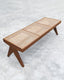 Largo Rattan ottoman bench - Walnut