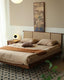 Capucine retro rattan solid wood bed frame