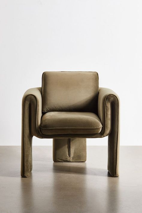 Kaiya Occasional Velvet Armchair - Olive