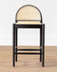 Cordelia semi circle rattan stool - Black