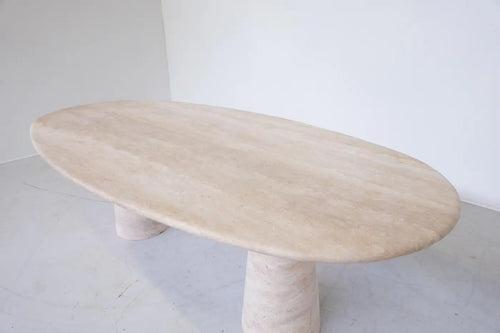 Contemporary Large Travertine Dining Table