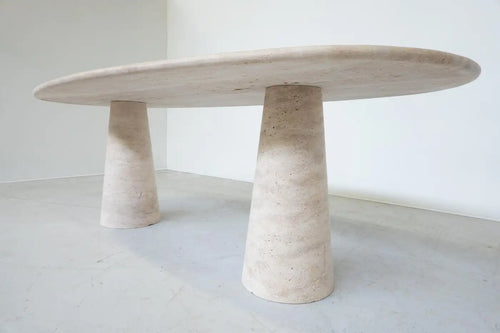 Contemporary Large Travertine Dining Table