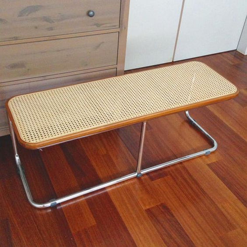 Calico Stainless metal rattan Bench - Natural Brown
