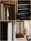 Bérénice French retro solid wood/glass wardrobe