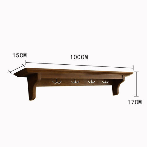 Violette cherry wood wall hanging storage shelf