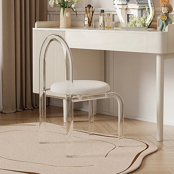 Celyse Acrylic Ghost Chair - Velvet White