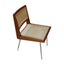  Retro industrial dining chair with an oak wood frame and woven paper rope seat.