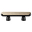 Lincoln Minimal White Velvet Bench With Black Lacquered Base