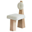 Lula Chair, Ivory Bouclé & Natural Wood Chair