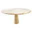 Travertine Pedestal dining table in the spirit of Angelo Mangiarotti Italy