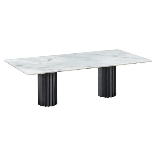 Doris White Carrara Marble Rectangular Dining Table