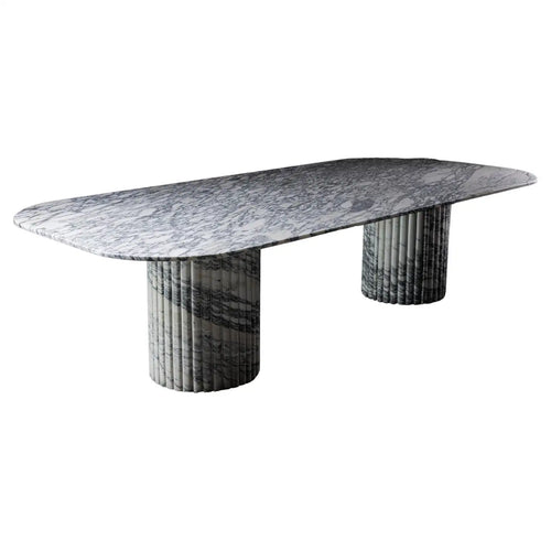 NAS Italian Arabescato Marble Dining Table