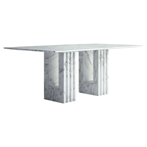 Madeleine Dining Table with a Rectangular Top and Fluted Legs