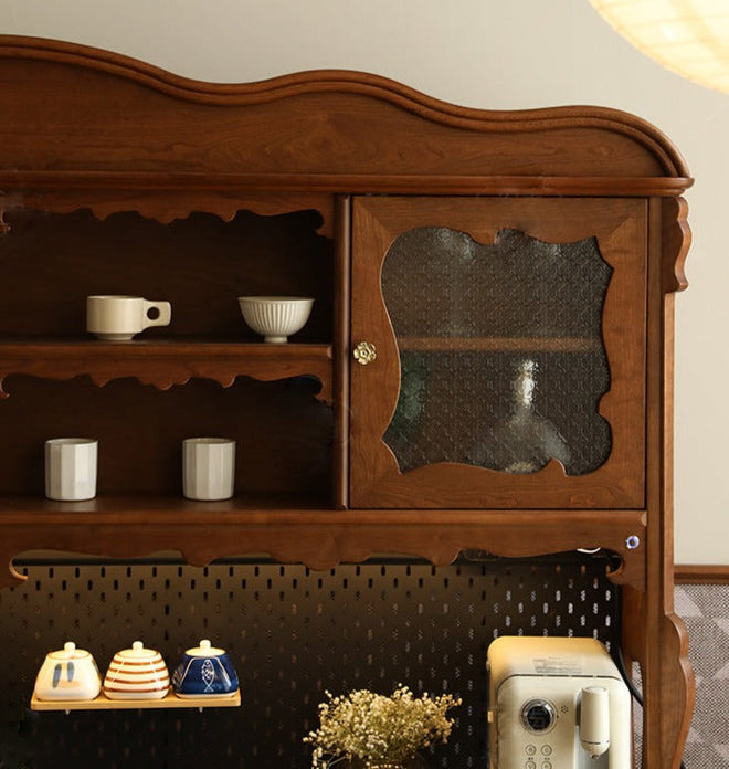 Fréderique French retro solid wood display tea cabinet