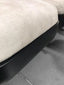 Lincoln Minimal White Velvet Bench With Black Lacquered Base