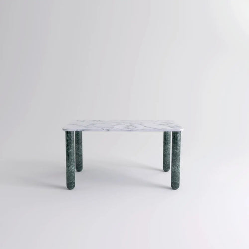 Medium White and Green Marble "Sunday" Dining Table, Jean-Baptiste Souletie