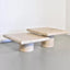 Nested Beige Travertine Coffee Table