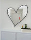 Bliss Brass Heart-Shaped Mirror with sleek black frame