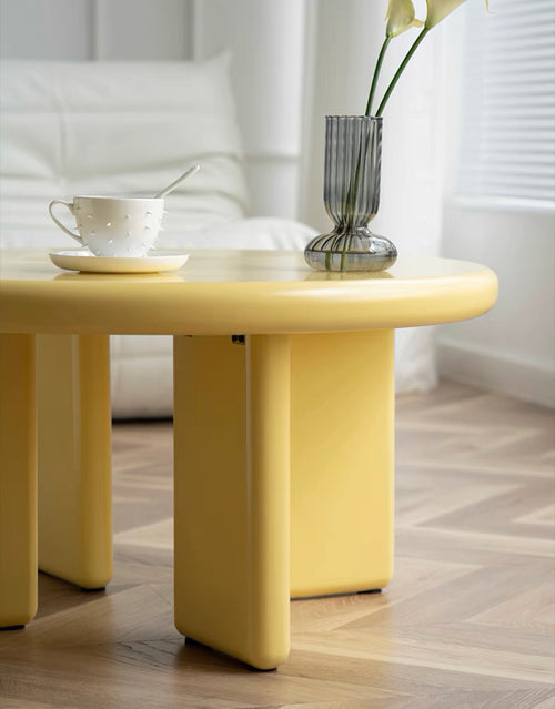 modern simple household oval tea table Nordic Memphis style small apartment living room yellow table