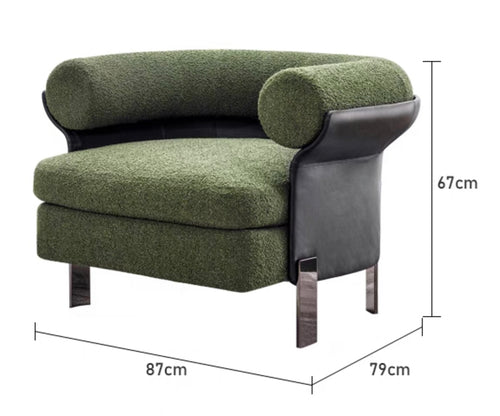 Italian designer single armrest sofa chair lazy light luxury leisure chair hotel lounge area negotiation sofa chai