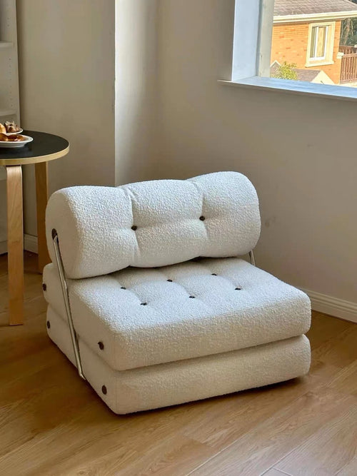 Nordic square tofu block lamb velvet fabric sofa small apartment living room