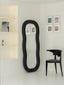 Noir Velvet and Wood Full-Length Mirror with wavy frame design