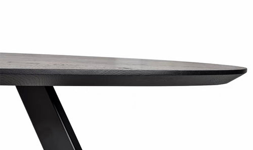 Colette solid wood Skinny Pebble dining table