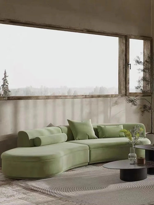 modern simple light luxury curved style minimalist model house apartment designer Internet celebrity living room simple sofa