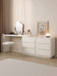 Johanna cream solid wood dressing table with retractable storage cabinet