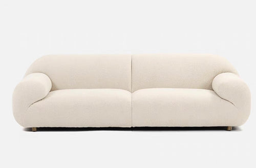 French retro silent wind/CRUZ cashmere fabric sofa/three-person milky white