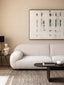 French retro silent wind/CRUZ cashmere fabric sofa/three-person milky white