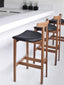 Japanese modern simple solid wood bar chair minimalist design bar high stool ash wood desk chair homestay dining chair