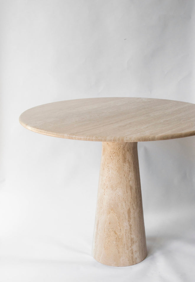 Francesca Natural Travertine Pedestal Round Table