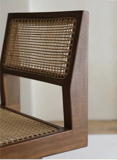 Chandigar Chair version II Solid Wood Rattan Chair