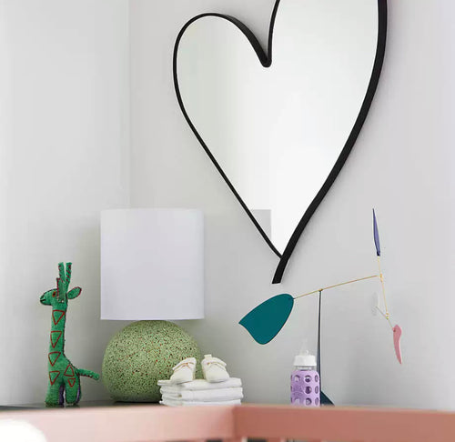 heart-shaped creative wall hanging bathroom mirror bedroom home special-shaped light luxury decorative mirror