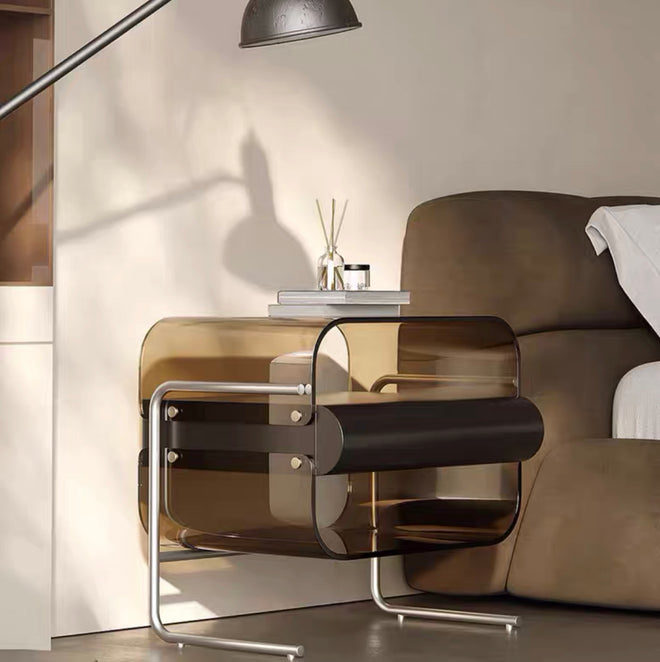 Italian light luxury suspended bedside table high-end minimalist storage cabinet modern simple bedside bedroom storage designer