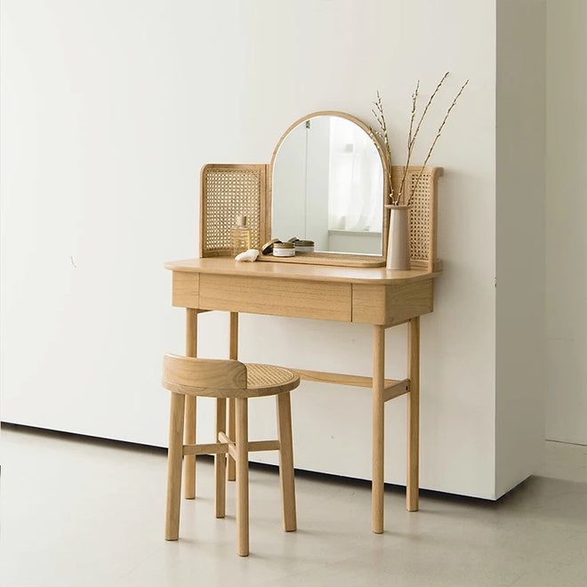 Jannali solid wood desk with mirror
