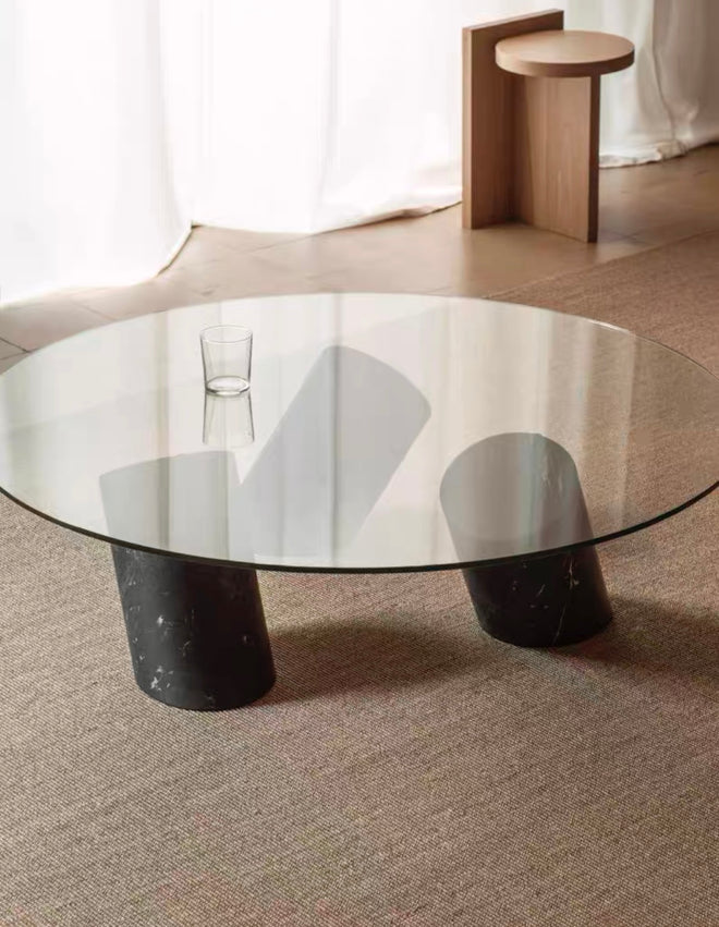 Donatella marble cylindrical coffee table